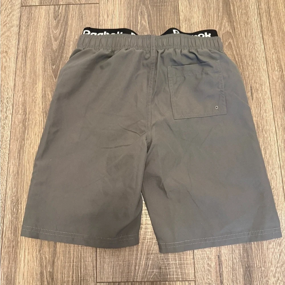 Reebok Boys Gray Bathing Suit Swim Shorts Size 11-12 Y NWT UV Protect 50